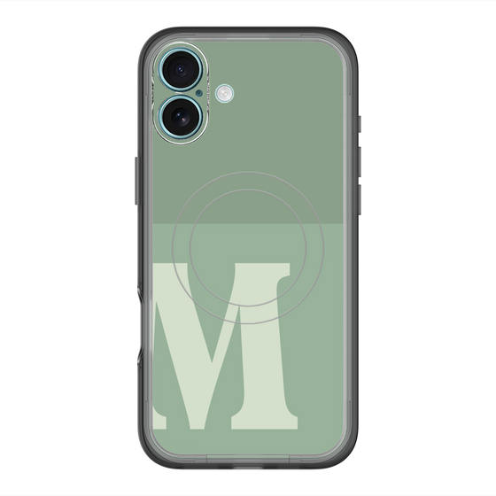 スリムプロテクションプレミアムケース with MagSafe［ オリジナル - initial two tone - M green ］