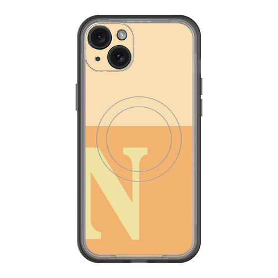 スリムプロテクションプレミアムケース with MagSafe［ オリジナル - initial two tone - N orange ］