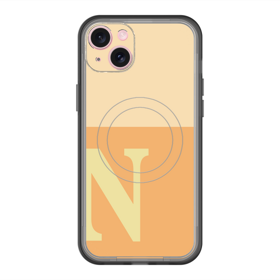 スリムプロテクションプレミアムケース with MagSafe［ オリジナル - initial two tone - N orange ］