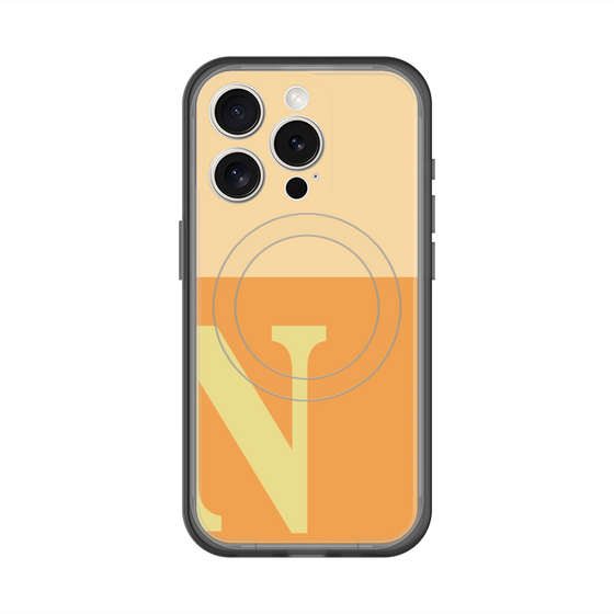 スリムプロテクションプレミアムケース with MagSafe［ オリジナル - initial two tone - N orange ］
