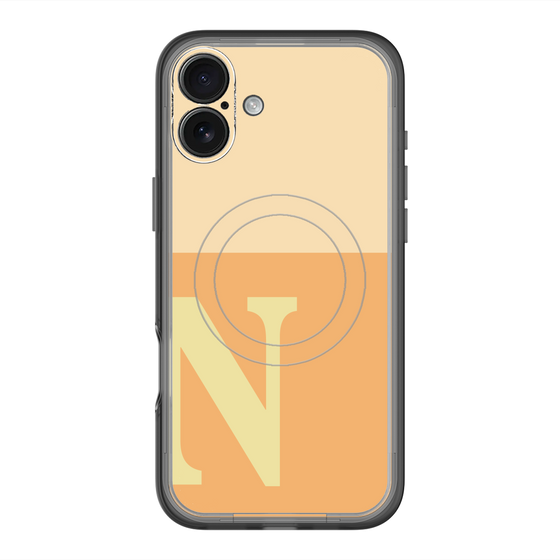 スリムプロテクションプレミアムケース with MagSafe［ オリジナル - initial two tone - N orange ］