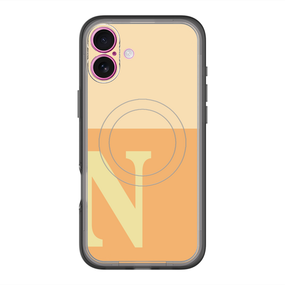 スリムプロテクションプレミアムケース with MagSafe［ オリジナル - initial two tone - N orange ］