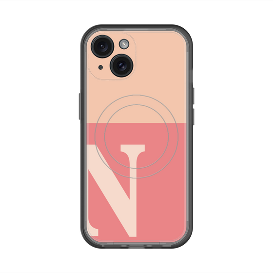 スリムプロテクションプレミアムケース with MagSafe［ オリジナル - initial two tone - N pink ］