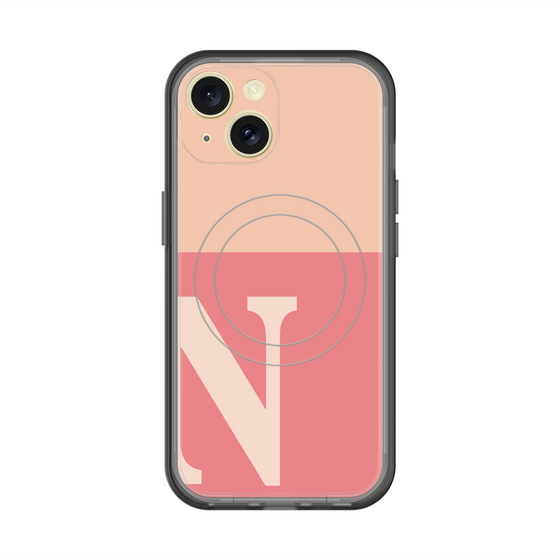 スリムプロテクションプレミアムケース with MagSafe［ オリジナル - initial two tone - N pink ］