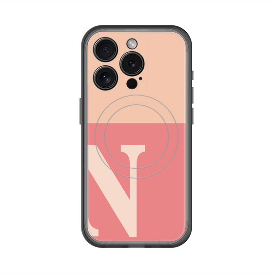 スリムプロテクションプレミアムケース with MagSafe［ オリジナル - initial two tone - N pink ］
