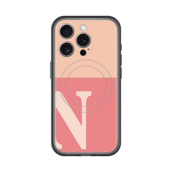 スリムプロテクションプレミアムケース with MagSafe［ オリジナル - initial two tone - N pink ］