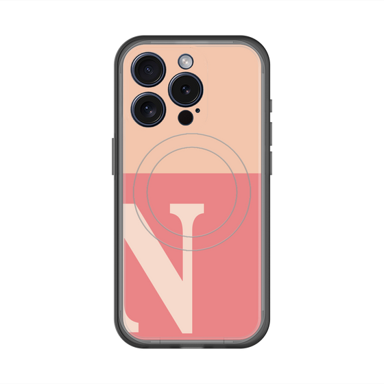 スリムプロテクションプレミアムケース with MagSafe［ オリジナル - initial two tone - N pink ］