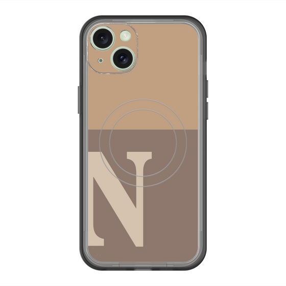 スリムプロテクションプレミアムケース with MagSafe［ オリジナル - initial two tone - N brown ］