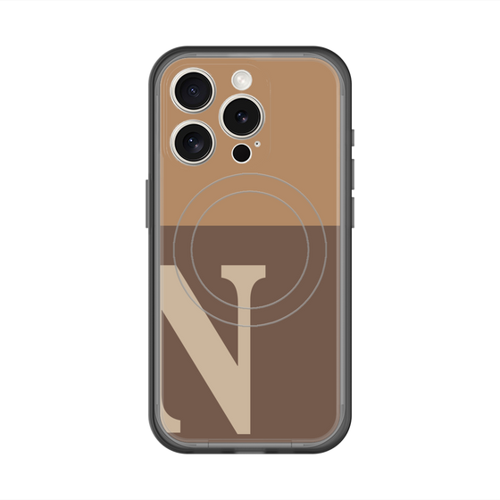 スリムプロテクションプレミアムケース with MagSafe［ オリジナル - initial two tone - N brown ］