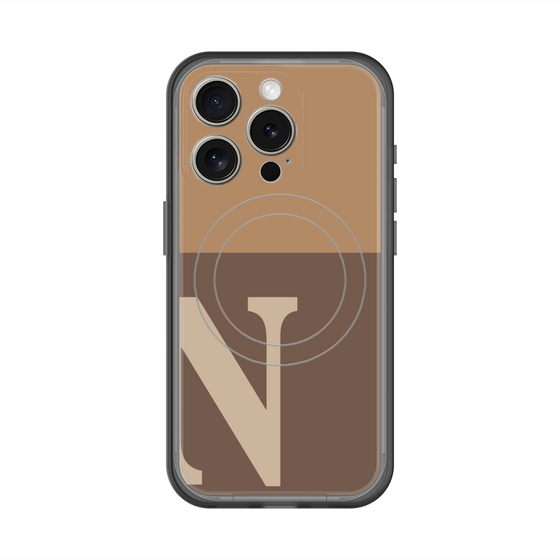 スリムプロテクションプレミアムケース with MagSafe［ オリジナル - initial two tone - N brown ］