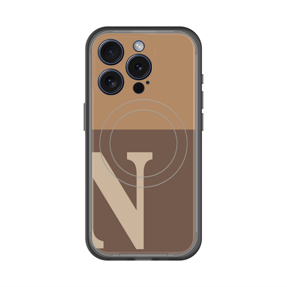 スリムプロテクションプレミアムケース with MagSafe［ オリジナル - initial two tone - N brown ］