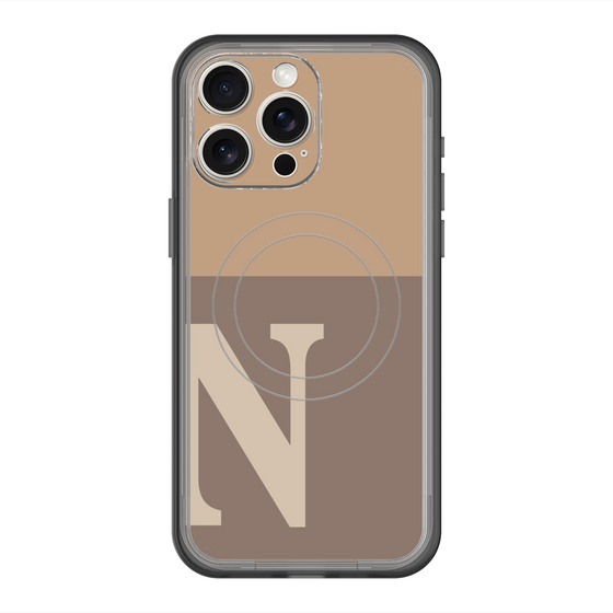スリムプロテクションプレミアムケース with MagSafe［ オリジナル - initial two tone - N brown ］