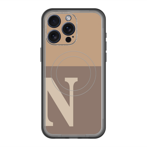 スリムプロテクションプレミアムケース with MagSafe［ オリジナル - initial two tone - N brown ］