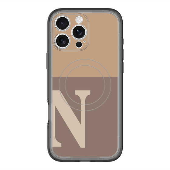 スリムプロテクションプレミアムケース with MagSafe［ オリジナル - initial two tone - N brown ］