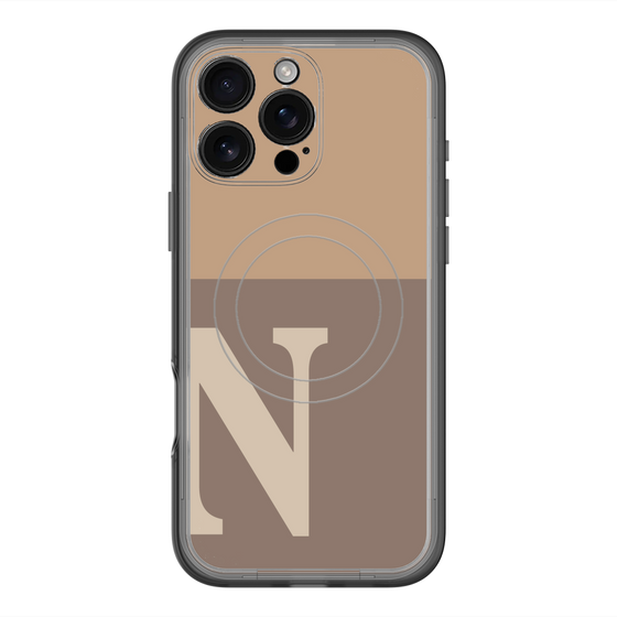スリムプロテクションプレミアムケース with MagSafe［ オリジナル - initial two tone - N brown ］