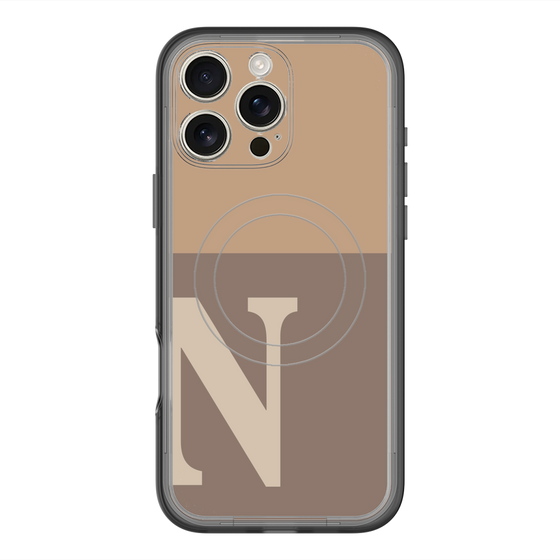 スリムプロテクションプレミアムケース with MagSafe［ オリジナル - initial two tone - N brown ］