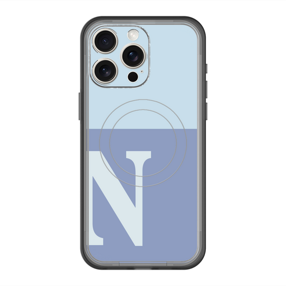 スリムプロテクションプレミアムケース with MagSafe［ オリジナル - initial two tone - N blue ］
