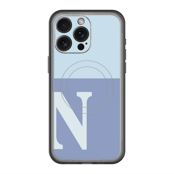 スリムプロテクションプレミアムケース with MagSafe［ オリジナル - initial two tone - N blue ］