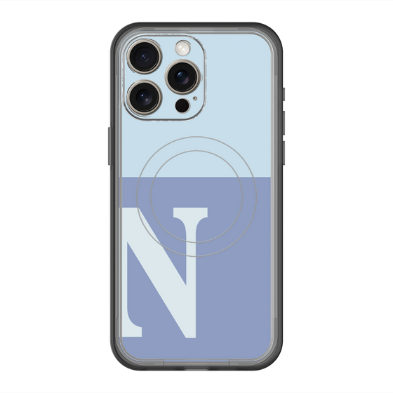 スリムプロテクションプレミアムケース with MagSafe［ オリジナル - initial two tone - N blue ］