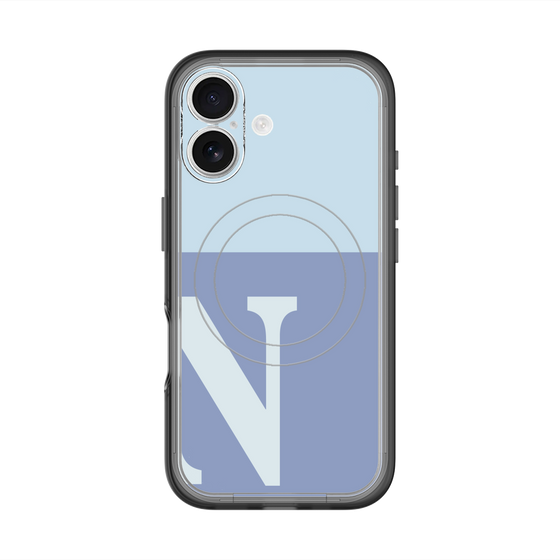 スリムプロテクションプレミアムケース with MagSafe［ オリジナル - initial two tone - N blue ］