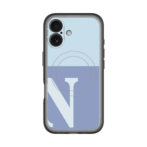 スリムプロテクションプレミアムケース with MagSafe［ オリジナル - initial two tone - N blue ］