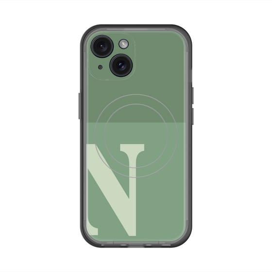 スリムプロテクションプレミアムケース with MagSafe［ オリジナル - initial two tone - N green ］
