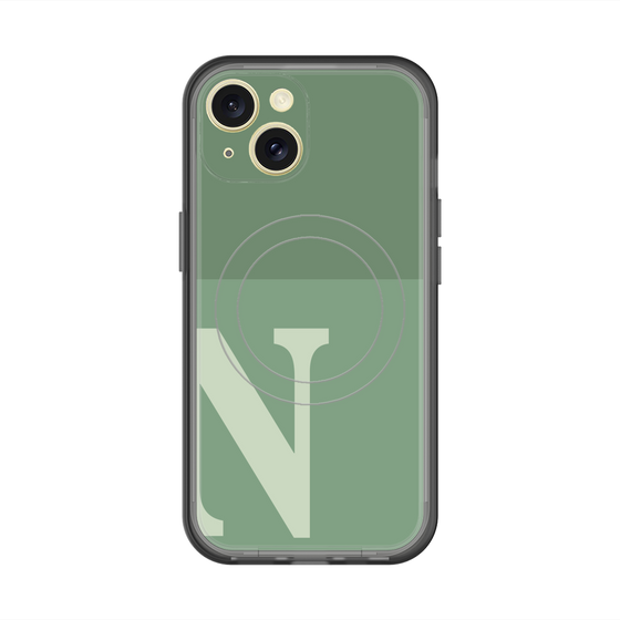 スリムプロテクションプレミアムケース with MagSafe［ オリジナル - initial two tone - N green ］