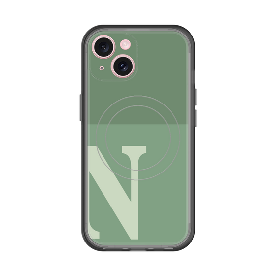 スリムプロテクションプレミアムケース with MagSafe［ オリジナル - initial two tone - N green ］