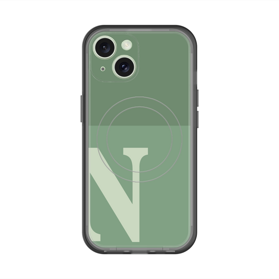 スリムプロテクションプレミアムケース with MagSafe［ オリジナル - initial two tone - N green ］