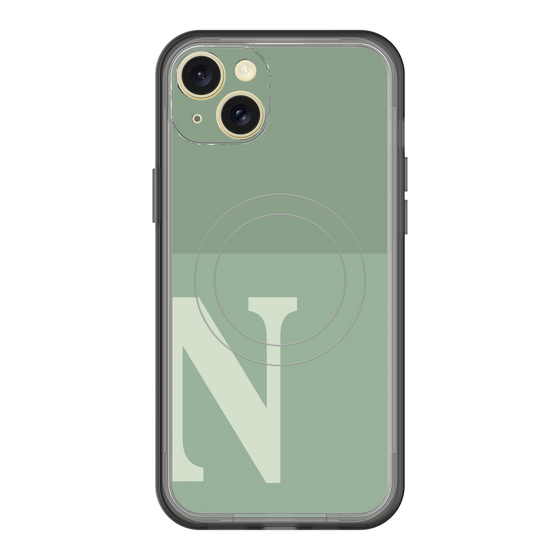 スリムプロテクションプレミアムケース with MagSafe［ オリジナル - initial two tone - N green ］