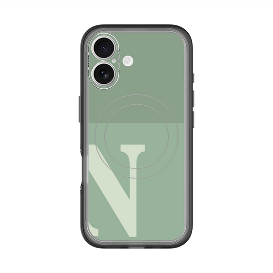 スリムプロテクションプレミアムケース with MagSafe［ オリジナル - initial two tone - N green ］