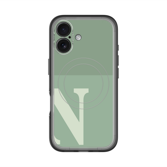 スリムプロテクションプレミアムケース with MagSafe［ オリジナル - initial two tone - N green ］