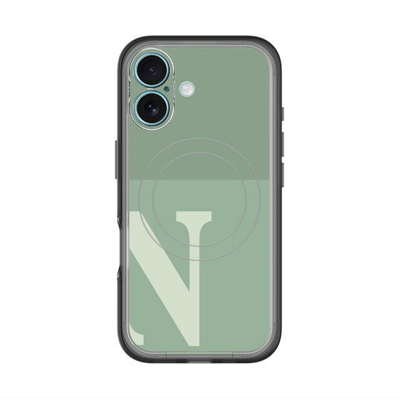 スリムプロテクションプレミアムケース with MagSafe［ オリジナル - initial two tone - N green ］