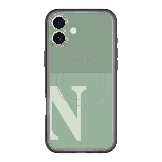 スリムプロテクションプレミアムケース with MagSafe［ オリジナル - initial two tone - N green ］