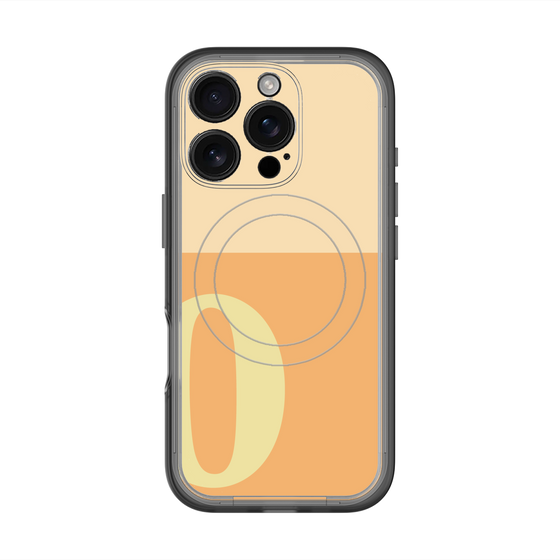 スリムプロテクションプレミアムケース with MagSafe［ オリジナル - initial two tone - O orange ］