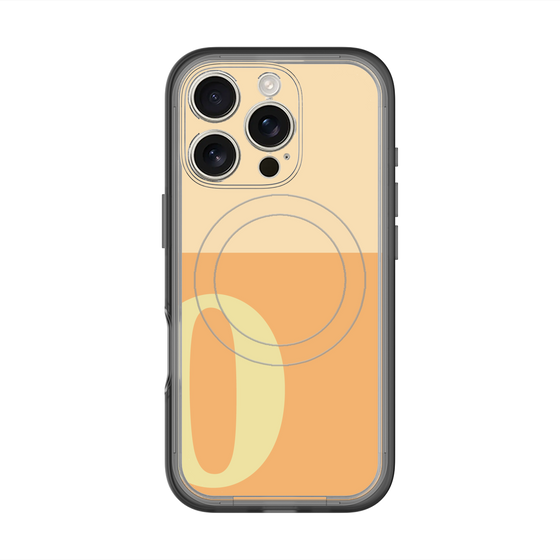 スリムプロテクションプレミアムケース with MagSafe［ オリジナル - initial two tone - O orange ］