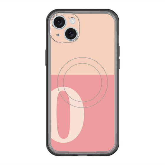 スリムプロテクションプレミアムケース with MagSafe［ オリジナル - initial two tone - O pink ］