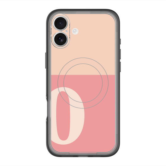 スリムプロテクションプレミアムケース with MagSafe［ オリジナル - initial two tone - O pink ］