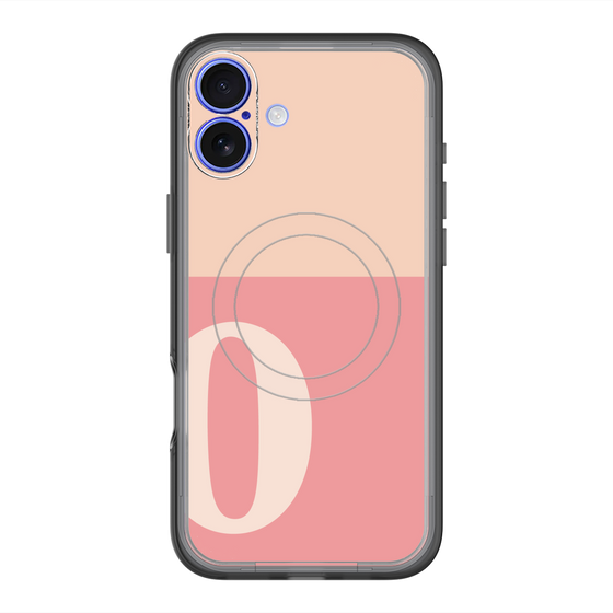 スリムプロテクションプレミアムケース with MagSafe［ オリジナル - initial two tone - O pink ］