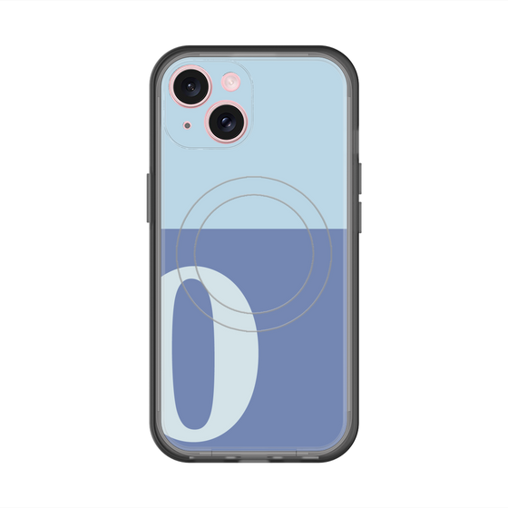 スリムプロテクションプレミアムケース with MagSafe［ オリジナル - initial two tone - O blue ］