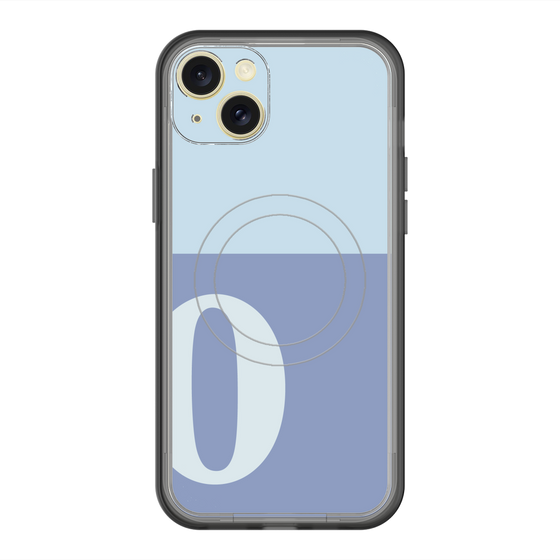 スリムプロテクションプレミアムケース with MagSafe［ オリジナル - initial two tone - O blue ］