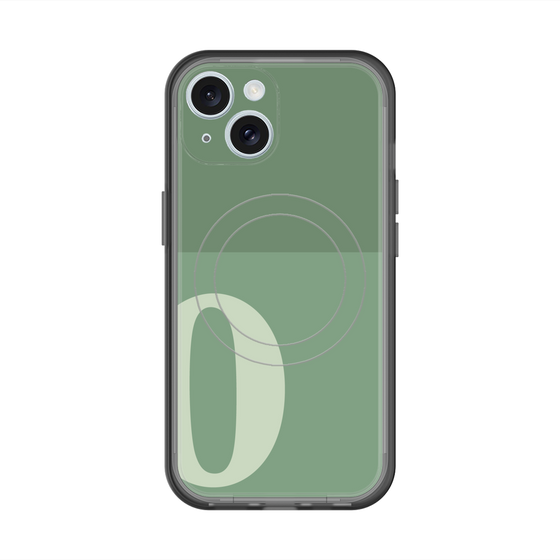 スリムプロテクションプレミアムケース with MagSafe［ オリジナル - initial two tone - O green ］
