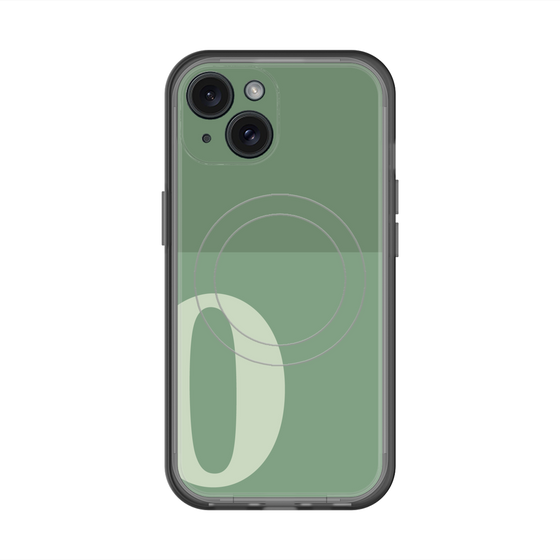スリムプロテクションプレミアムケース with MagSafe［ オリジナル - initial two tone - O green ］
