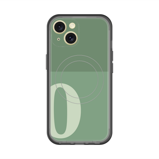 スリムプロテクションプレミアムケース with MagSafe［ オリジナル - initial two tone - O green ］