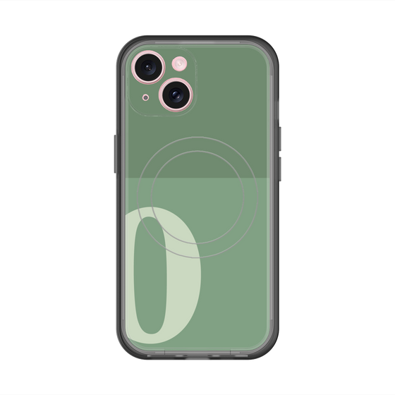 スリムプロテクションプレミアムケース with MagSafe［ オリジナル - initial two tone - O green ］