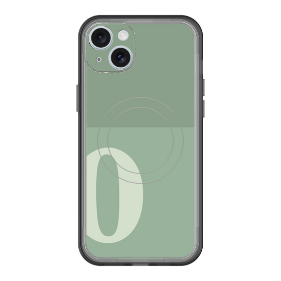 スリムプロテクションプレミアムケース with MagSafe［ オリジナル - initial two tone - O green ］