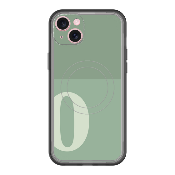 スリムプロテクションプレミアムケース with MagSafe［ オリジナル - initial two tone - O green ］