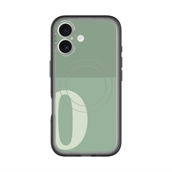 スリムプロテクションプレミアムケース with MagSafe［ オリジナル - initial two tone - O green ］