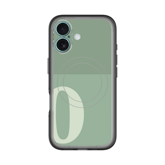 スリムプロテクションプレミアムケース with MagSafe［ オリジナル - initial two tone - O green ］