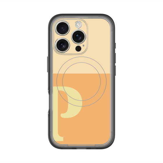 スリムプロテクションプレミアムケース with MagSafe［ オリジナル - initial two tone - P orange ］